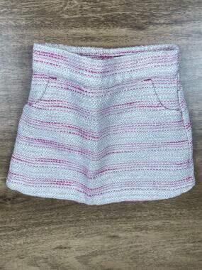 Janie and Jack Tweed Skirt 12-18 Months Pink Metallic Boucle Fully Lined Girls